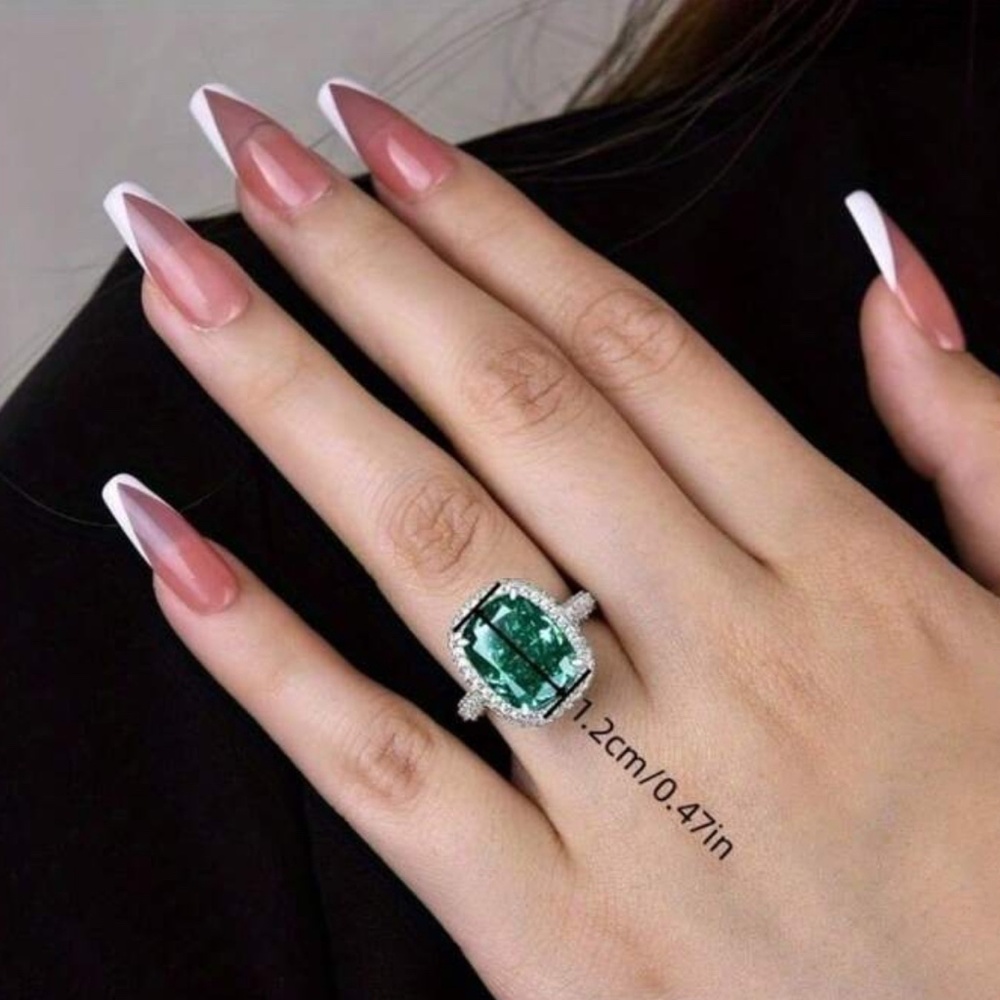 Rectangular Diamond Bridal Ring - image 1